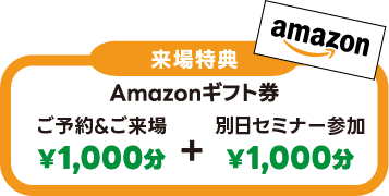 事前予約で会場にてアンケートにお答えいただいたお客様にAmazonギフトカードをプレゼント